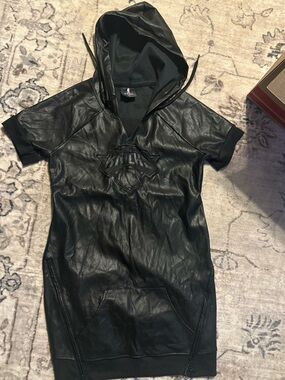 New York Knicks Pleather Sweatshirt Dress with Pocket